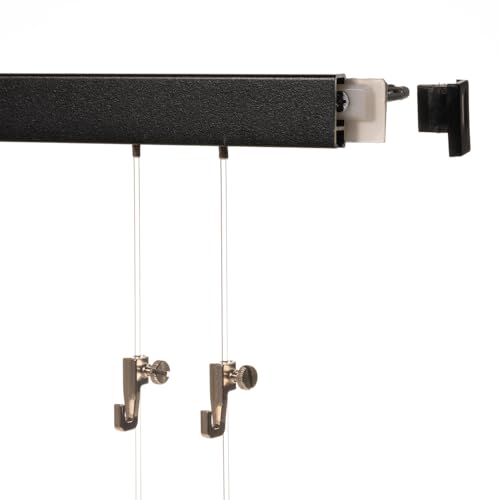 30 Meter (15 x 2m) SOFT-RAIL® Bilderschienen Set BUDGET (M), Schwarz Feinstruktur, versch. Längen und Farben von SOFT-RAIL