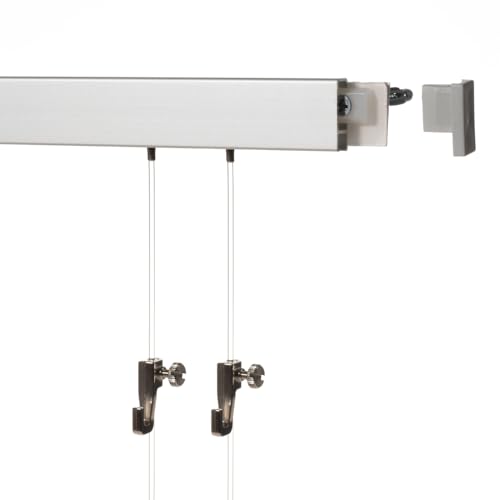 16 Meter (8 x 2m) SOFT-RAIL® Bilderschienen Set BUDGET (M), Silber-matt eloxiert, versch. Längen und Farben von SOFT-RAIL