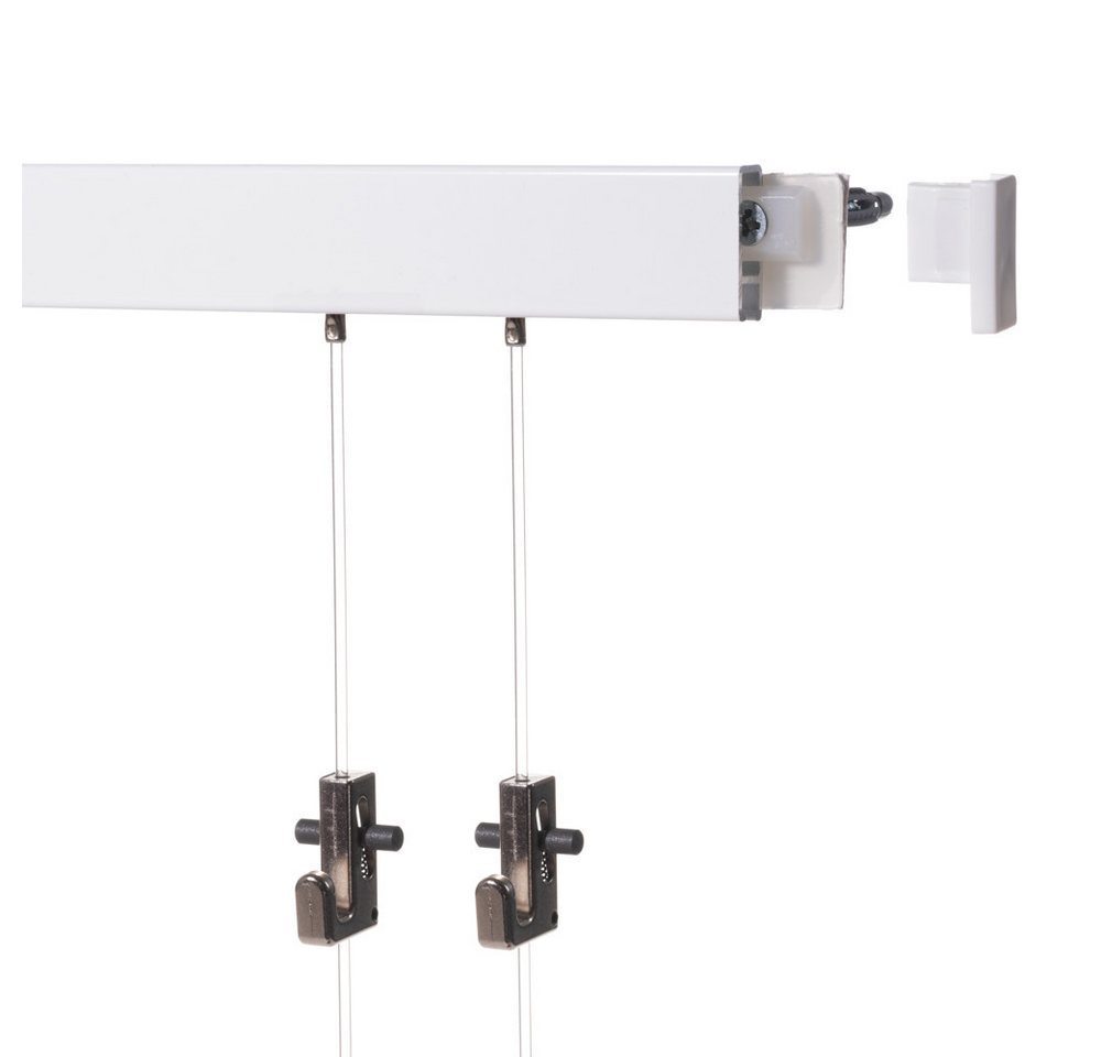 SOFT-RAIL Bilderschienenset Galerieschiene 2 Meter (1 x 2 m) COMFORT, Wandmontage, inkl. Montagematerial, Seile und Haken von SOFT-RAIL