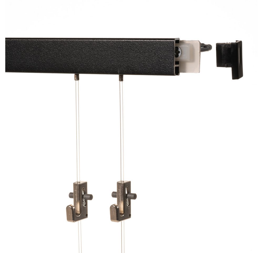 SOFT-RAIL Bilderschienenset Galerieschiene 4 Meter (2 x 2 m) COMFORT, Wandmontage, inkl. Montagematerial, Seile und Haken von SOFT-RAIL