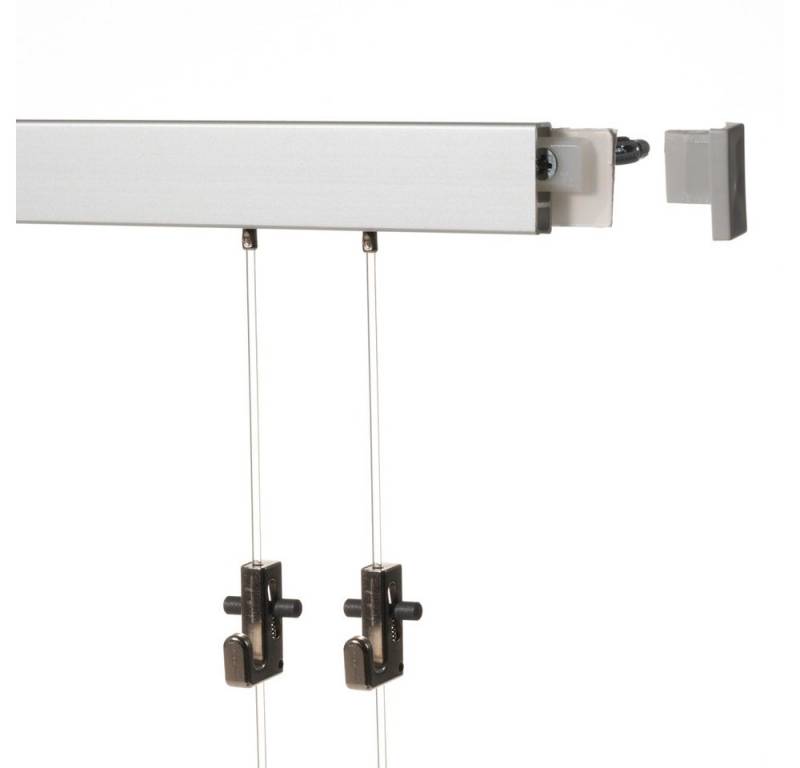 SOFT-RAIL Bilderschienenset Galerieschiene 4 Meter (2 x 2 m) COMFORT, Wandmontage, inkl. Montagematerial, Seile und Haken von SOFT-RAIL