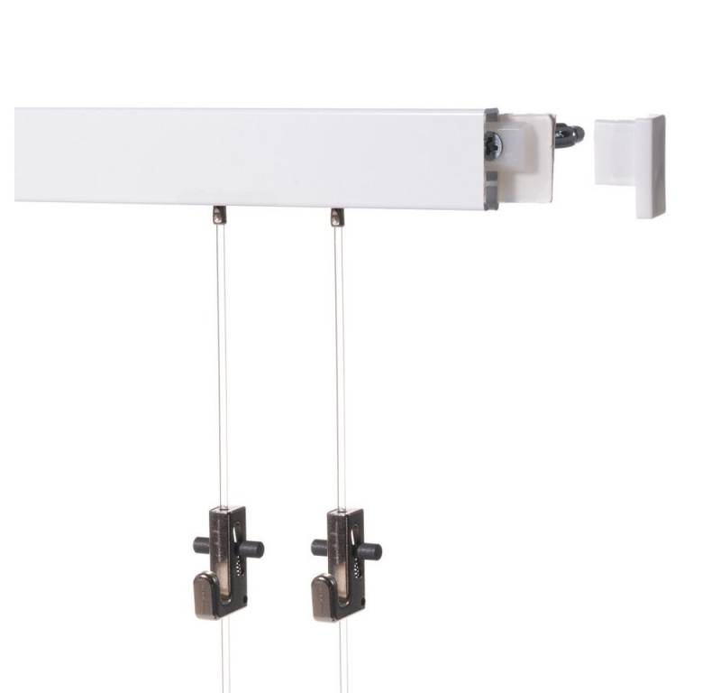 SOFT-RAIL Bilderschienenset Galerieschiene 6 Meter (3 x 2 m) COMFORT, Wandmontage, inkl. Montagematerial, Seile und Haken von SOFT-RAIL