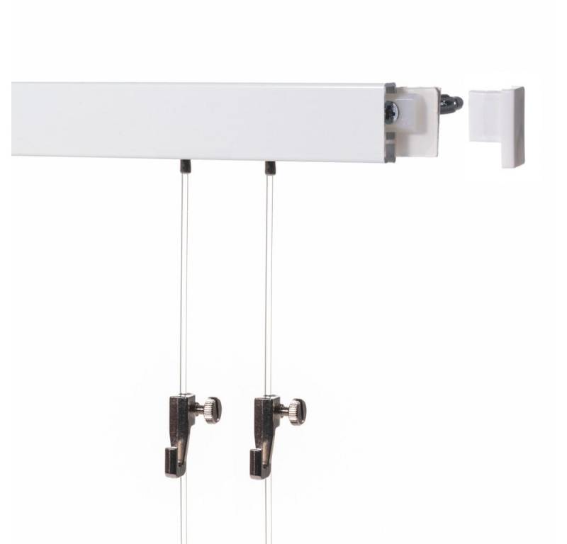 SOFT-RAIL Bilderschienenset Galerieschiene 6 Meter (4 x 1,5 m) BUDGET, Wandmontage, inkl. Montagematerial, Seile und Haken von SOFT-RAIL