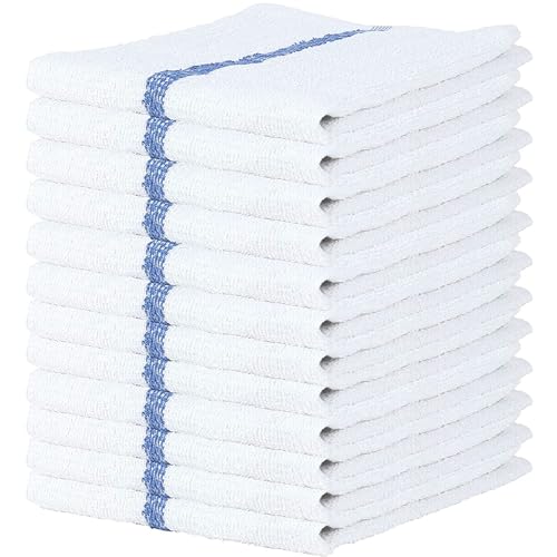 SOFT TEXTILES Barmopp-Handtücher, 40,6 x 48,3 cm, 100 % Baumwolle, super saugfähig, blaue Streifen, 12 Stück SOFT TEXTILES Barmopp-Handtücher, 40,6 x 48,3 cm, 100 % Baumwolle, super saugfähig, blaue Streifen, 12 Stück von SOFT TEXTILES