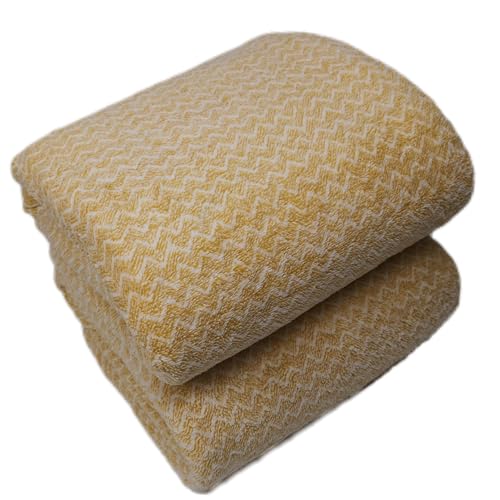 SOFTBATFY Mikrofaser-Badetuch-Set, 2er-Pack Badetücher für Dusche, Pool, Strand, Badezimmer, leicht, saugfähig, super Flauschige und schnell trocknende Handtücher (70 x 140 cm, Yellow) von SOFTBATFY