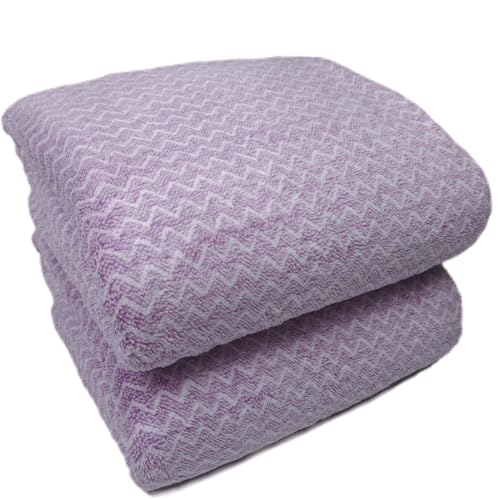 SOFTBATFY Mikrofaser-Badetuch-Set, 2er-Pack Badetücher für Dusche, Pool, Strand, Badezimmer, leicht, saugfähig, super Flauschige und schnell trocknende Handtücher (90 x 180 cm, Purple) von SOFTBATFY