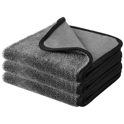 SOFTBATFY Premium Mikrofaser-Trockentuch, Shiny Bath Trockentuchsuper saugfähig, Twist Stapel Microfiber Tuch, Duschkabinen Tuch zum Wasser Abziehen in Dusche Bad (40 x 40cm 3 Stück) von SOFTBATFY