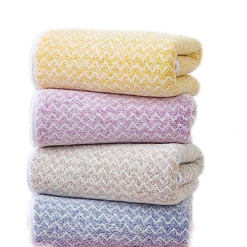 SOFTBATFY Weiche und Flauschige Mikrofaser Handtücher, Gesichtshandtücher, 4er-Pack, 35,6 x 76,2 cm, schnell trocknende Mikrofaser-Handtücher – Verwendung für Badezimmer, Dusche, Spa (Stripe Wave) von SOFTBATFY