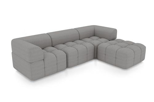 SOFTO Eva Modul-Ecksofa 276x72x184 cm - Wohnzimmersofa mit Federsitz, mit Sitzpouf-Modul, hoher Sitzkomfort, pflegeleicht - Boucle Grau SOFTO Eva Modul-Ecksofa 276x72x184 cm - Wohnzimmersofa mit Federsitz, mit Sitzpouf-Modul, hoher Sitzkomfort, pflegeleicht - Boucle Grau von SOFTO
