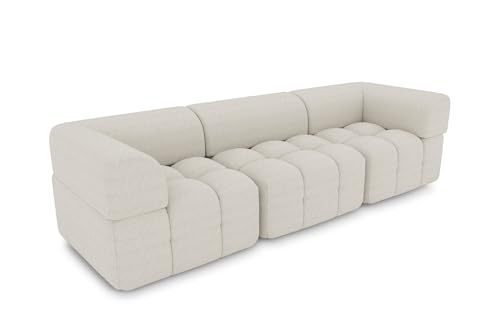 SOFTO Modulares 3-Sitzer-Sofa Eva 276x72x92 cm - Wohnzimmersofa mit Federsitz, Hoher Sitzkomfort, Pflegeleicht - Boucle Beige SOFTO Modulares 3-Sitzer-Sofa Eva 276x72x92 cm - Wohnzimmersofa mit Federsitz, Hoher Sitzkomfort, Pflegeleicht - Boucle Beige von SOFTO