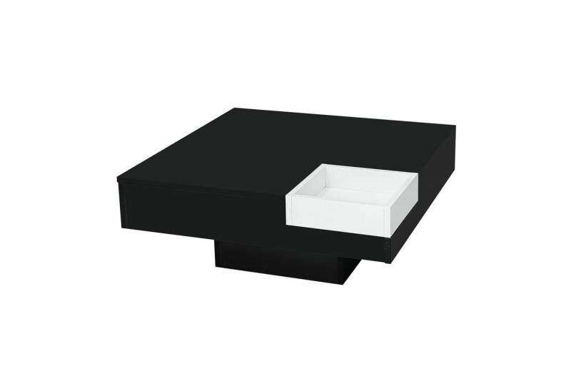 SOFTWEARY Couchtisch mit abnehmbarer Aufbewahrungsbox (mit LED-Beleuchtung), Sofatisch, Kaffeetisch, Wohnzimmertisch von SOFTWEARY