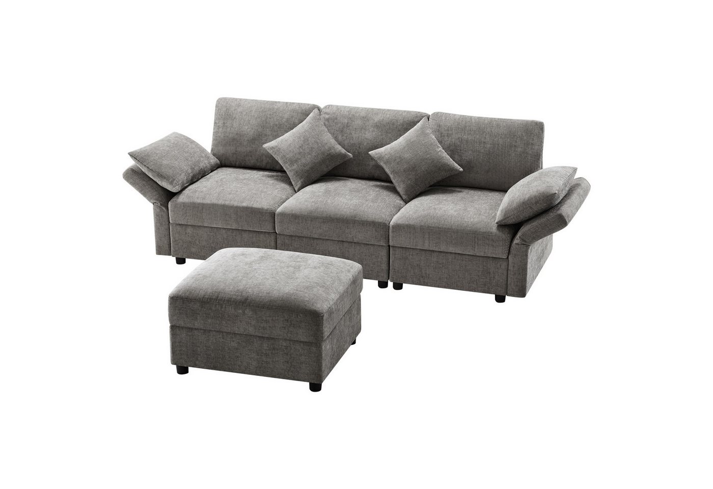 SOFTWEARY Ecksofa L-Form, L-förmig, mit Hocker, Zierkissen, Armlehnen verstellbar, Chenille SOFTWEARY Ecksofa L-Form, L-förmig, mit Hocker, Zierkissen, Armlehnen verstellbar, Chenille von SOFTWEARY