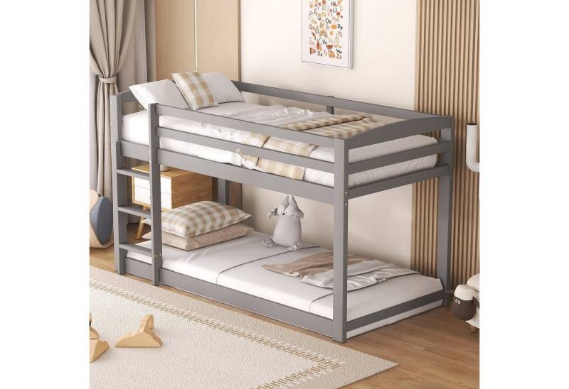 SOFTWEARY Etagenbett (mit 2 Schlafgelegenheiten, inkl. Lattenrost und Leiter, 90x200 cm), Kinderbett mit Rausfallschutz, Kiefer von SOFTWEARY