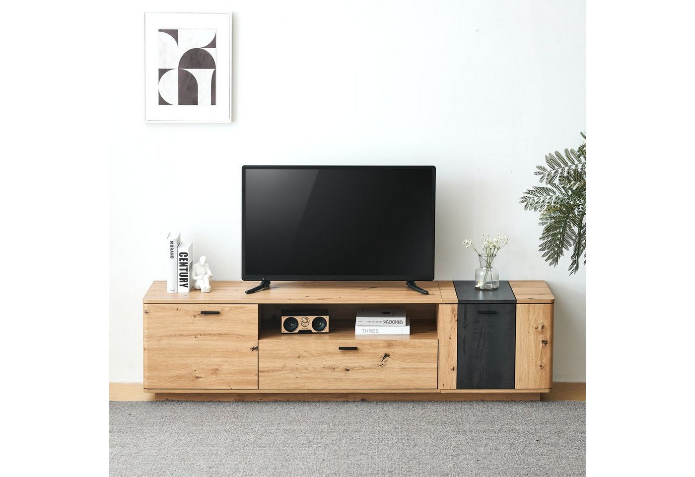 SOFTWEARY Lowboard Breite 180 cm, TV-Schrank, stehend von SOFTWEARY