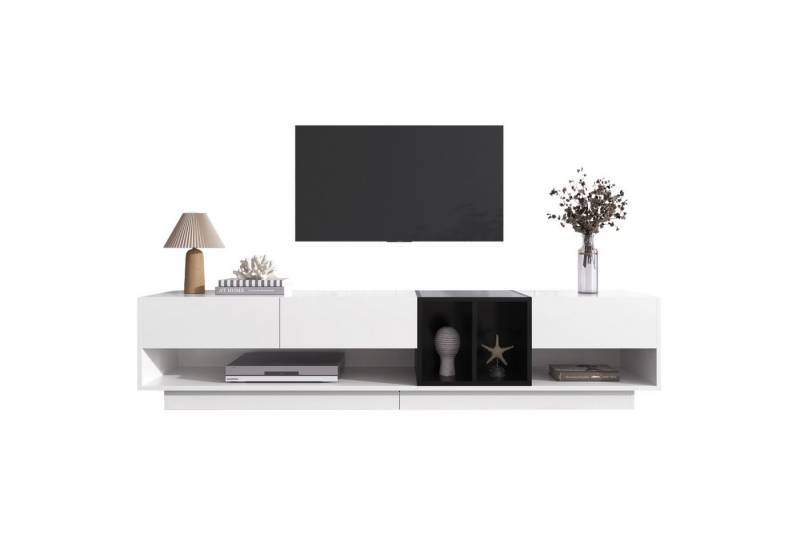 SOFTWEARY Lowboard Breite 190 cm, TV-Schrank mit 3 Schubladen, stehend von SOFTWEARY