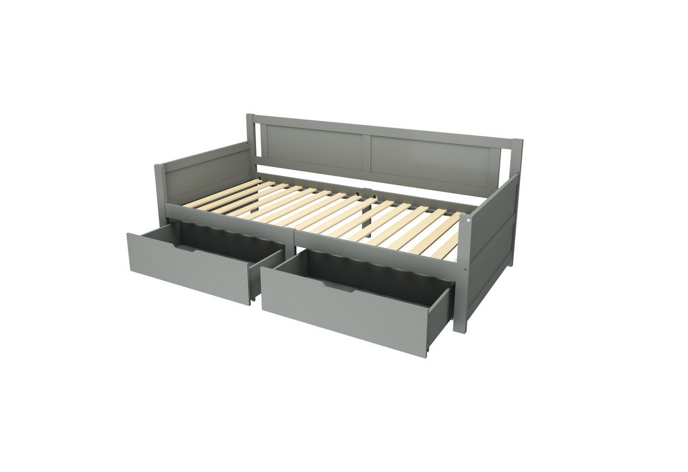 SOFTWEARY Schlafsofa mit Bettfunktion, 90x200 cm, Sofa mit 2 Schubladen, Einzelbett von SOFTWEARY