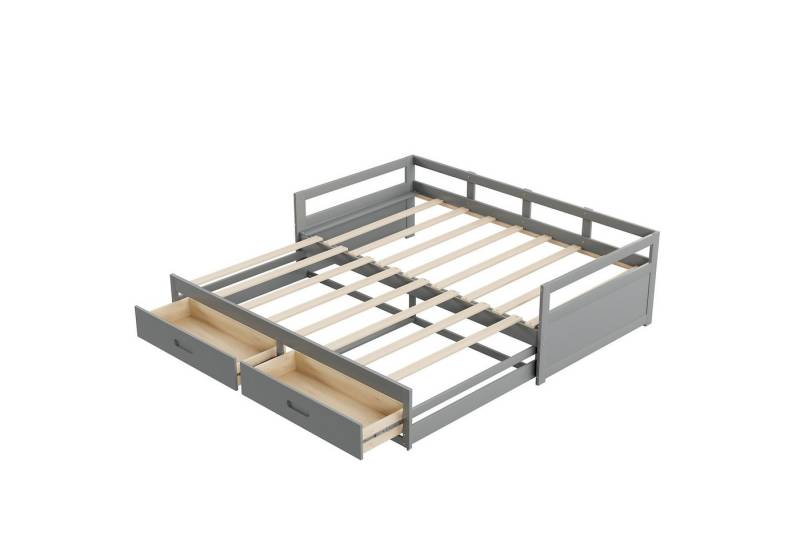 SOFTWEARY Schlafsofa mit Bettfunktion, 90x200 cm/180x200 cm, Mit Lattenrost und Schubladen von SOFTWEARY