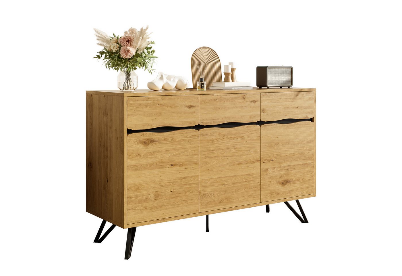 SOFTWEARY Sideboard (Breite 140 cm), Wohnzimmerschrank, Mehrzweckschrank von SOFTWEARY