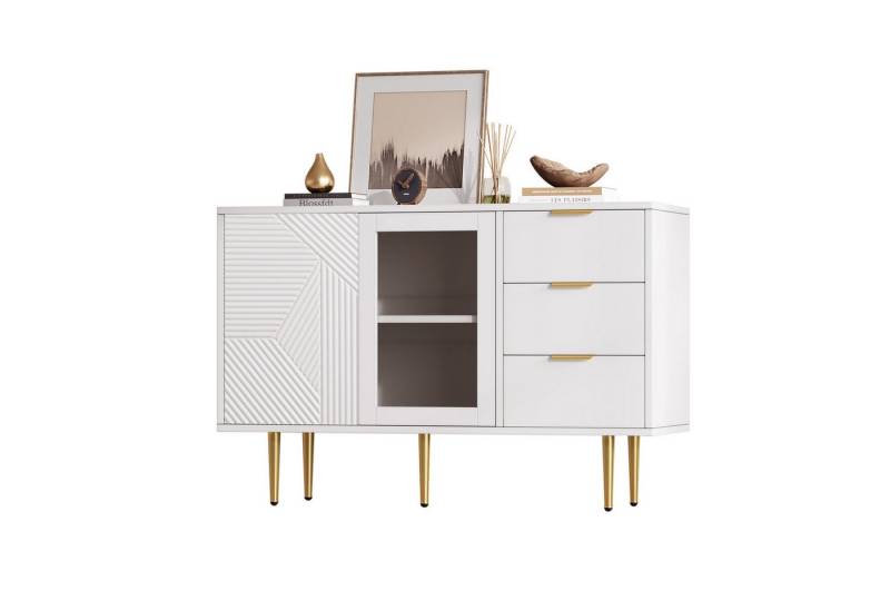 SOFTWEARY Sideboard Breite 120 cm, Küchenbuffet, Küchenschrank, Mehrzweckschrank von SOFTWEARY