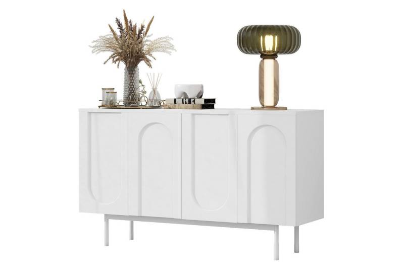 SOFTWEARY Sideboard Breite 140 cm (140/42/80 cm), Wohnzimmerschrank, Mehrzweckschrank, matt von SOFTWEARY