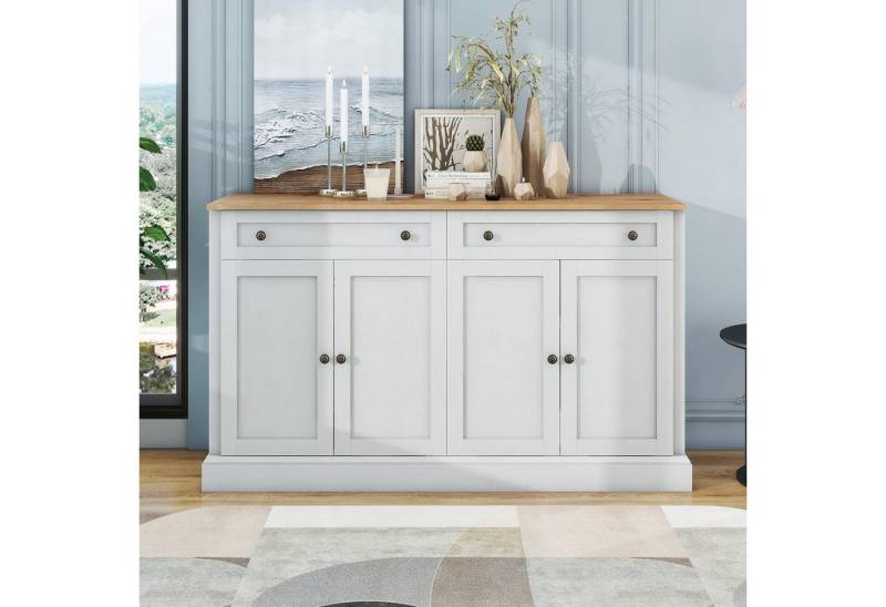 SOFTWEARY Sideboard Breite 150 cm, Wohnzimmerschrank, Mehrzweckschrank, Küchenbuffet, Küchenschrank von SOFTWEARY