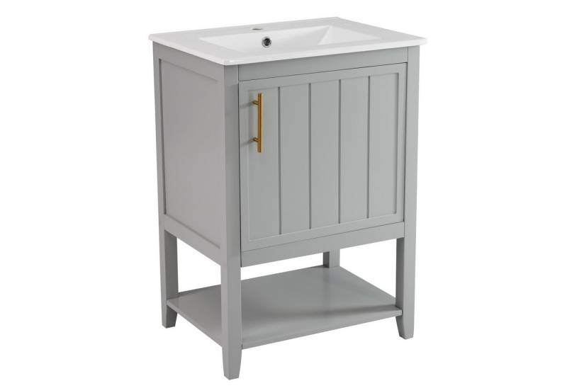 SOFTWEARY Waschtisch inkl. Waschbecken, Badmöbel in Breite 61 cm, Badschrank, Waschplatz SOFTWEARY Waschtisch inkl. Waschbecken, Badmöbel in Breite 61 cm, Badschrank, Waschplatz von SOFTWEARY