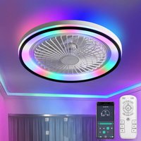 Deckenventilator mit RGB Licht, DC, 48.26 cm, 7 ABS-Flügel von SOFUCOR