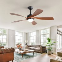 Moderner Deckenventilator 132 cm, für Innen- und Außenbereich, mit Licht und Fernbedienung, Braun - Sofucor Moderner Deckenventilator 132 cm, für Innen- und Außenbereich, mit Licht und Fernbedienung, Braun - Sofucor von SOFUCOR