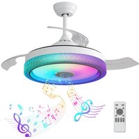 Sofucor - Unsichtbarer Deckenventilator mit ABS-Flügeln, umkehrbarem DC-Motor und 32-W-Licht von SOFUCOR