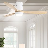 Sofucor Ventilateur de Plafond Encastré Courant Continu - 3 Pales Bois Massif - Moteur Courant Continu Silencieux - Télécommande avec Lumière von SOFUCOR