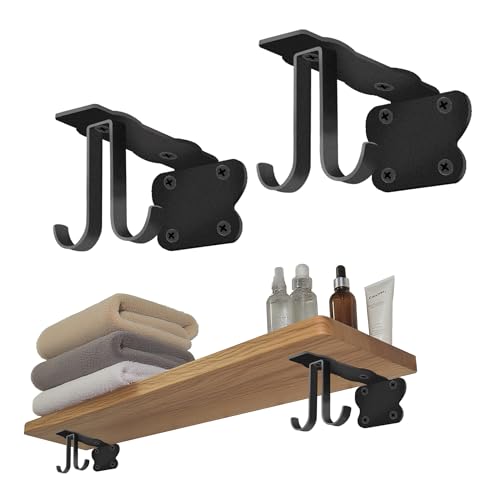 SOGAL 12,7 cm Regalhalterungen | 4 Haken | schwarze DIY schwebende Regalhalterung – rustikale industrielle unsichtbare Stützen, 4 Stück SOGAL 12,7 cm Regalhalterungen | 4 Haken | schwarze DIY schwebende Regalhalterung – rustikale industrielle unsichtbare Stützen, 4 Stück von SOGAL