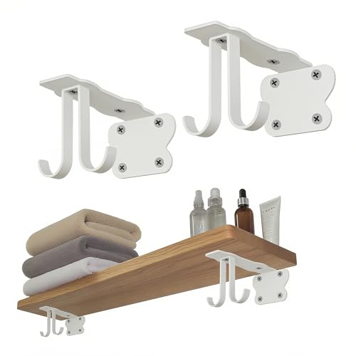 SOGAL Regalhalterungen, 12,7 cm, 4 Haken, wasserabweisend, schwimmende Stützen, Badezimmer-Organisation, rostfrei, 4 Stück von SOGAL