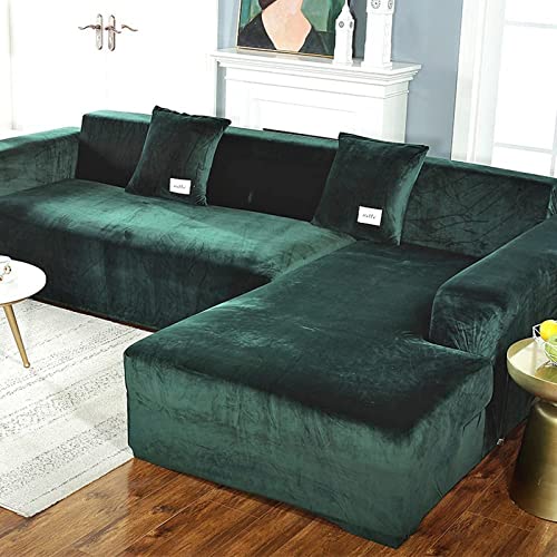 SOGANI Eck Sofabezug L Form beige für Wohnzimmer,Stretch Sofa überzug für 2 3 4 1 Sitzer,Dark Green,90~140cm SOGANI Eck Sofabezug L Form beige für Wohnzimmer,Stretch Sofa überzug für 2 3 4 1 Sitzer,Dark Green,90~140cm von SOGANI