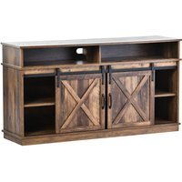 Soges - Großer TV-Schrank, Sideboard, Entertainment-Center mit 2 klassischen Schiebetüren, verstellbare Regale für Wohnzimmer, Esszimmer, 148 x 40 x von SOGES