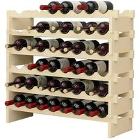 Soges - Stapelbares modulares Weinregal Kleines Weinlagerregal Freistehende Weinregale aus massivem Naturholz, (Natur, 8 x 6 Reihen (48 von SOGES