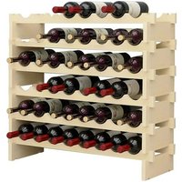 Soges - Weinregal Stapelbares Weinregal 6-Tier Weinlagerung für 48 Flaschen Weinständer Flaschenständer Weinlagerschrank aus Holz - 48 Flaschen von SOGES