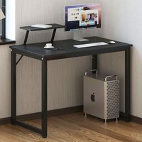 Home Computertisch 100 cm Schreibtisch Arbeitstisch mit Speicherplatine Bürotisch für pc und Laptop aus Holz und Metall - Schwarz - Soges von SOGES