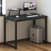 Home Computertisch 100 cm Schreibtisch Arbeitstisch mit Speicherplatine Bürotisch für pc und Laptop aus Holz und Metall - Schwarz - Soges Home Computertisch 100 cm Schreibtisch Arbeitstisch mit Speicherplatine Bürotisch für pc und Laptop aus Holz und Metall - Schwarz - Soges von SOGES