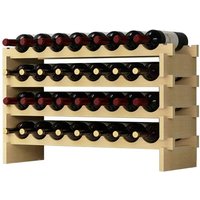 Weinregal Stapelbares Weinregal 4-Tier Weinlagerung für 32 Flaschen Weinständer Flaschenständer Weinlagerschrank aus Holz Weinregal Holz Stapelbar von SOGES
