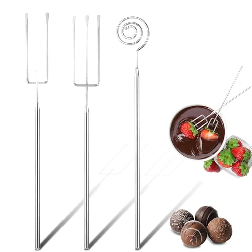 3 Stück Pralinengabel, pralinengabeln,pralinen gabel,pralinenbesteck,pralinengabel set,Schokoladengabel, Edelstahl Schokolade Pralinen Besteck,für Handgefertigte Pralinen, Süßigkeiten, Pralinen von SOGHO