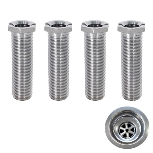 4 Stück Hohlschraube Spüle,Spülbecken Sieb Schraube Hohlschraube,45mm Edelstahl Hohlschraube,Hohlschraube Edelstahl,Siebkorbventil,Franke Spüle Ersatzteile,Zubehör Für Küchenspülen Ablaufventil von SOGHO