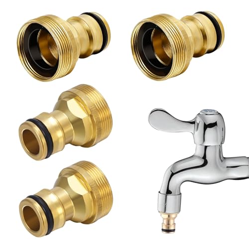 4 Stück Universal-Wasserhahnanschluss Für Gardena Wasserhahn Adapter,Mischbatterie,Schlauchanschluss Wasserhahn,Adapter Wasserhahn Gartenschlauch,Wasseranschluss Adapter,Wasserhahn Adapter Schlauch von SOGHO