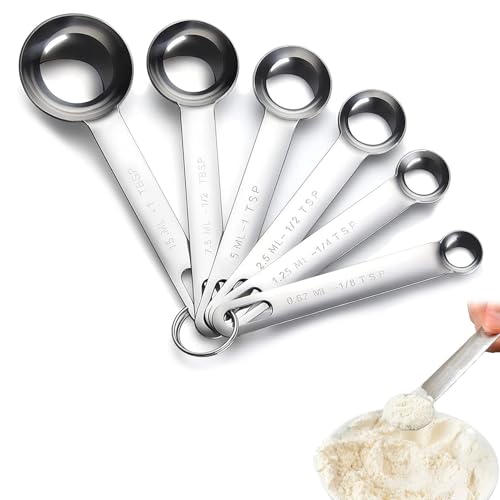 6 Stück Messlöffel Set,Measuring Spoons,Edelstahl Messlöffel,Messlöffel Gramm,6 Measuring Cups Metall Messlöffel Mit Skala,Dosierlöffel Für Klein Trockenrationen Flüssigkeiten Backmessen Feststoffe 6 Stück Messlöffel Set,Measuring Spoons,Edelstahl Messlöffel,Messlöffel Gramm,6 Measuring Cups Metall Messlöffel Mit Skala,Dosierlöffel Für Klein Trockenrationen Flüssigkeiten Backmessen Feststoffe von SOGHO