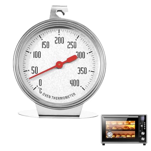 Ofenthermometer Für Backofen,Thermometer Für Elektroherd,Backofenthermomete,Backofenthermometer Innen,Messbereich 0°C Bis 400°C Edelstahl Ofenthermometer,Mit Großem Zifferblatt Für Küchenbackwaren von SOGHO