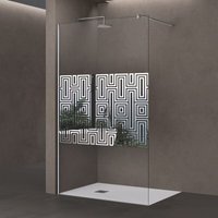 doporro Luxus Duschwand Bremen02DM 100x200 cm Walk-In Dusche mit Stabilisator aus Edelstahl Duschabtrennung aus Echtglas 10mm ESG-Sicherheitsglas von SOGOOD