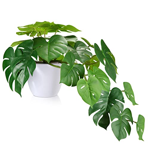 SOGUYI 45cm Künstliche Tropical Monstera Deko Pflanzen Hochrealistisch Plastik Kunstpflanze , Modern für Heim Büro Bad Küche und Indoor Dekoration von SOGUYI