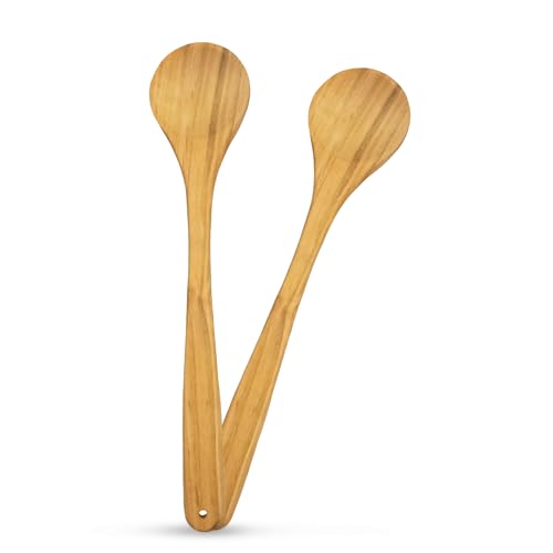 SOHFA 2er Set runder Kochlöffel aus Kirschholz – made in germany | 30cm Kochlöffel rund mit Loch zum Aufhängen | Küchenhelfer aus Holz zum Kochen von SOHFA