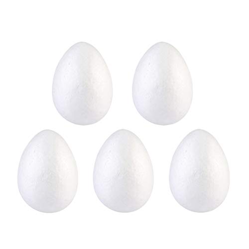 SOIMISS 5 Stück Styroporkugeln, Styropor-Eier zum Bemalen, 15 cm Polystyrol-Ball weiß für zum Befüllen, Kunststoffeier, Styroporeier, Ostereier, DIY zum Bekleben und Bemalen von SOIMISS