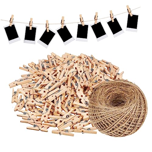 SOIMISS 1 Rolle Garnklammer-Set Jute Bastelschnur Dekoratives Seil Rustikal Natürliche Schnur Makramee-Schnur Hanfseil Zum Basteln Geschenkschnur Gedrehtes Hanfseil Holz von SOIMISS