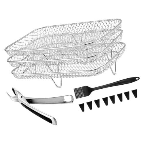SOIMISS Stapelbares Grill Rack für Heißluftfritteuse 3-Stufiges Design Langlebig Leicht zu Reinigen Vielseitig Einsetzbar für Obsttrocknen und Grillen SOIMISS Stapelbares Grill Rack für Heißluftfritteuse 3-Stufiges Design Langlebig Leicht zu Reinigen Vielseitig Einsetzbar für Obsttrocknen und Grillen von SOIMISS